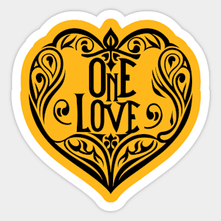 One Love One Heart Sticker